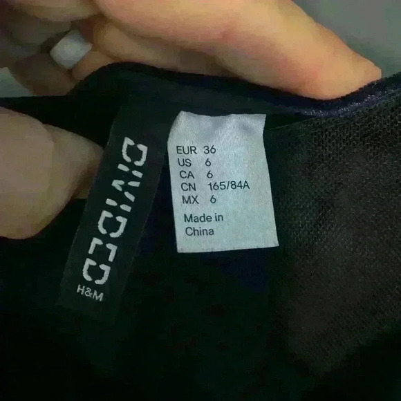 Women’s juniors‎ Divided brand short cocktail dress 3/4 sleeve blue black size 6 - Picture 13 of 14